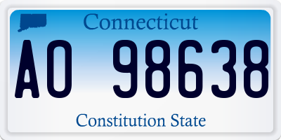 CT license plate AO98638