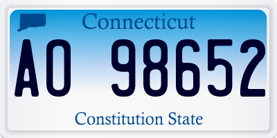CT license plate AO98652