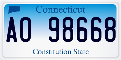 CT license plate AO98668