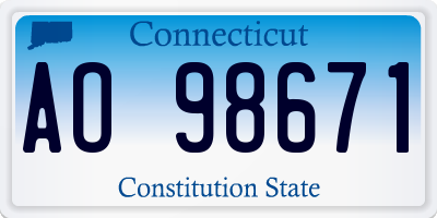 CT license plate AO98671