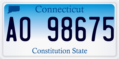 CT license plate AO98675