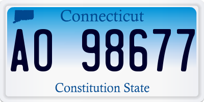 CT license plate AO98677
