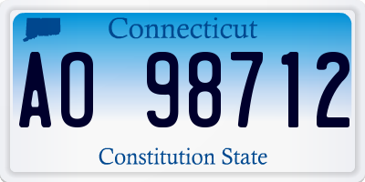 CT license plate AO98712