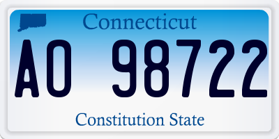 CT license plate AO98722