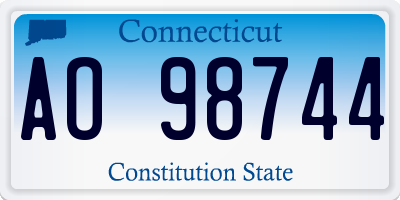 CT license plate AO98744