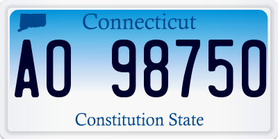 CT license plate AO98750