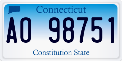 CT license plate AO98751
