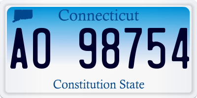 CT license plate AO98754