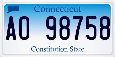 CT license plate AO98758