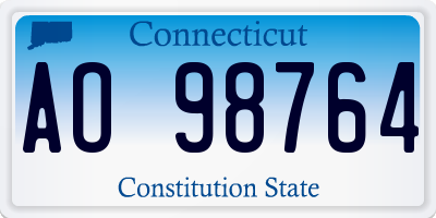 CT license plate AO98764