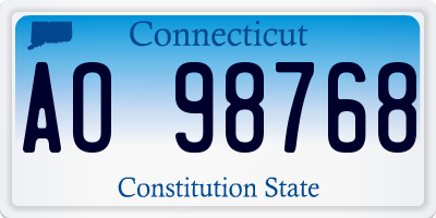 CT license plate AO98768