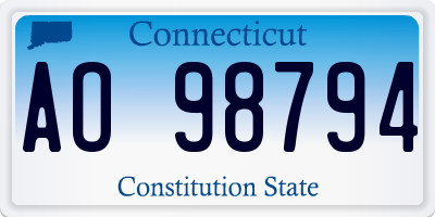 CT license plate AO98794