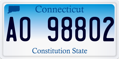 CT license plate AO98802