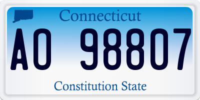 CT license plate AO98807