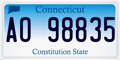 CT license plate AO98835