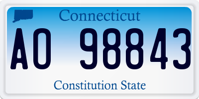 CT license plate AO98843