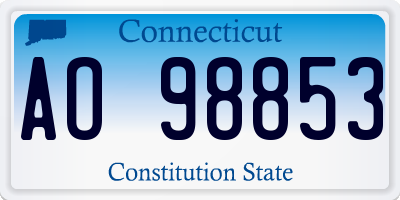 CT license plate AO98853