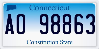 CT license plate AO98863