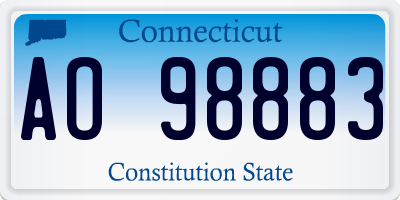 CT license plate AO98883