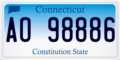 CT license plate AO98886