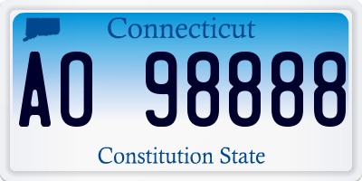 CT license plate AO98888