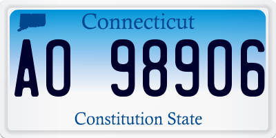 CT license plate AO98906