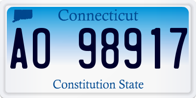 CT license plate AO98917