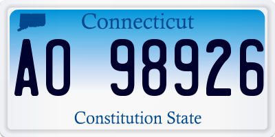 CT license plate AO98926