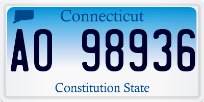 CT license plate AO98936