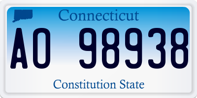 CT license plate AO98938
