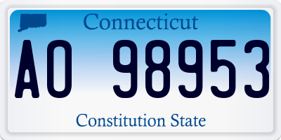 CT license plate AO98953