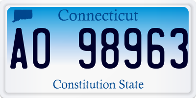 CT license plate AO98963