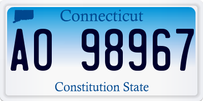 CT license plate AO98967