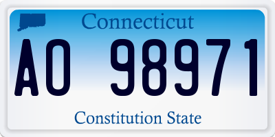 CT license plate AO98971