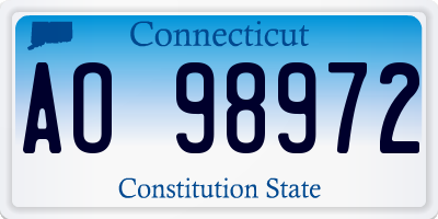 CT license plate AO98972