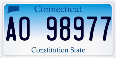 CT license plate AO98977