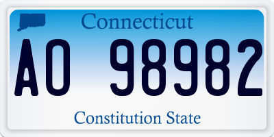 CT license plate AO98982