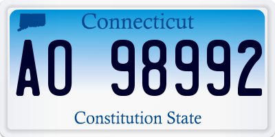 CT license plate AO98992