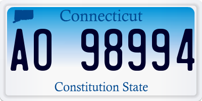 CT license plate AO98994