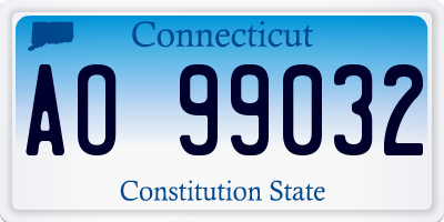 CT license plate AO99032