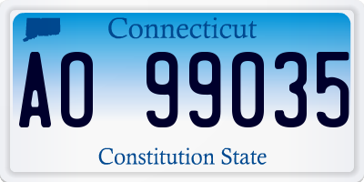 CT license plate AO99035