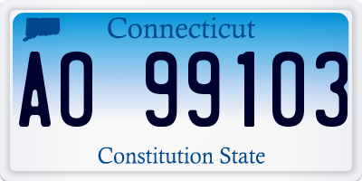 CT license plate AO99103