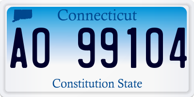 CT license plate AO99104