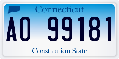 CT license plate AO99181