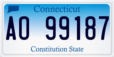 CT license plate AO99187