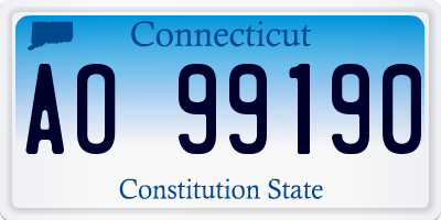 CT license plate AO99190