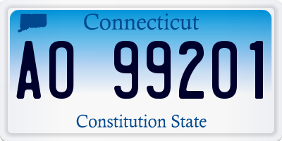 CT license plate AO99201