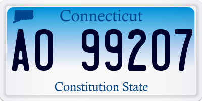 CT license plate AO99207