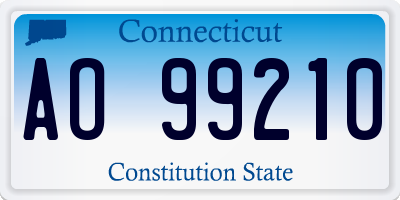 CT license plate AO99210