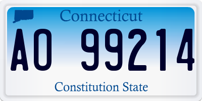 CT license plate AO99214